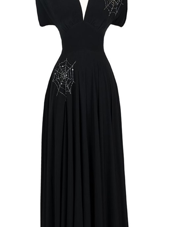 Trashy Diva Dresses & Skirts - Trashy Diva Black “Charlottes Web” Maxi Dress with Spiderweb Accents